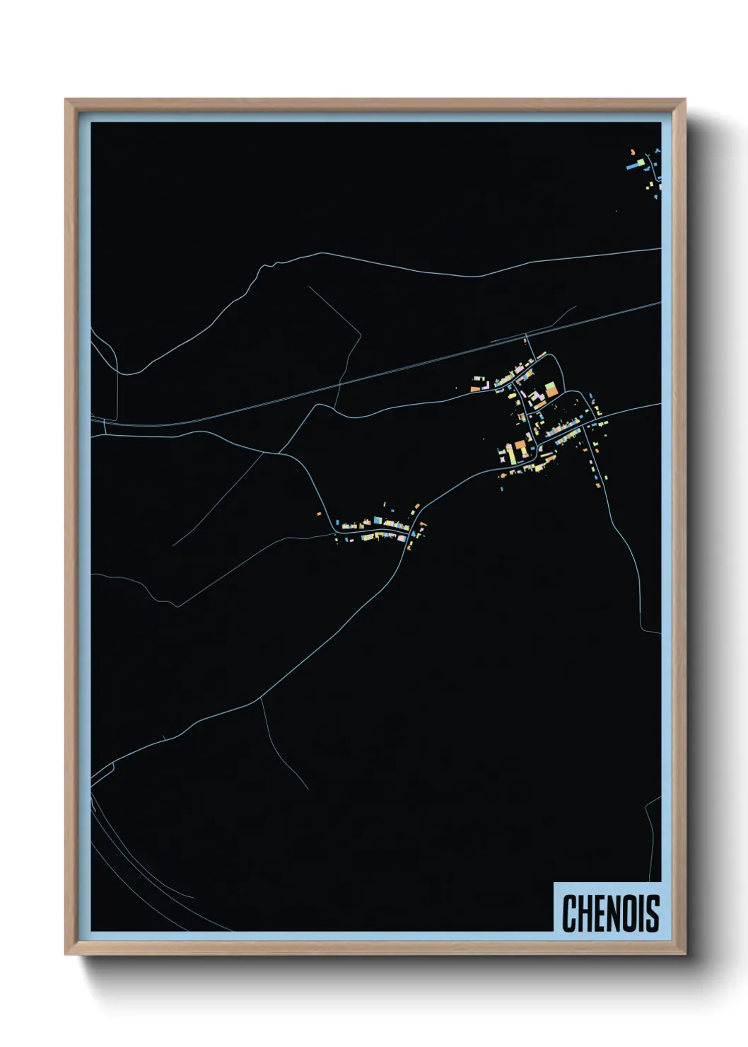 Une affiche de carte sur Chenois