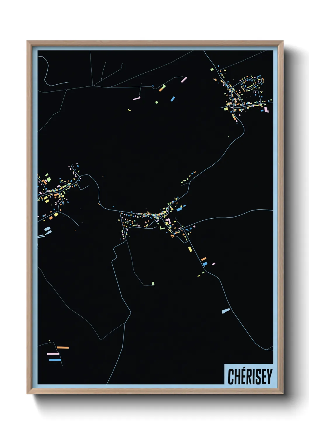 Une affiche de carte sur Chérisey