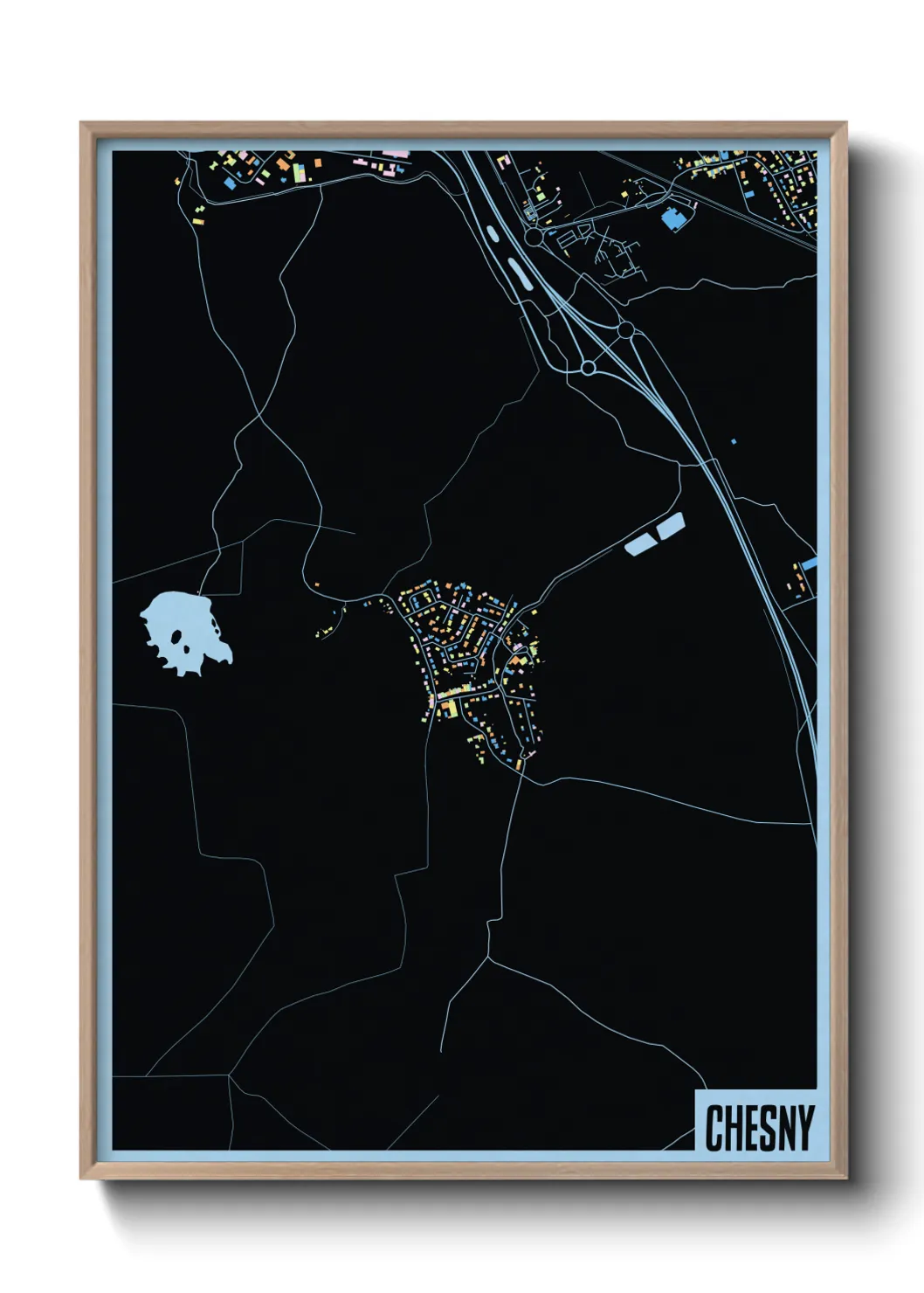 Une affiche de carte sur Chesny