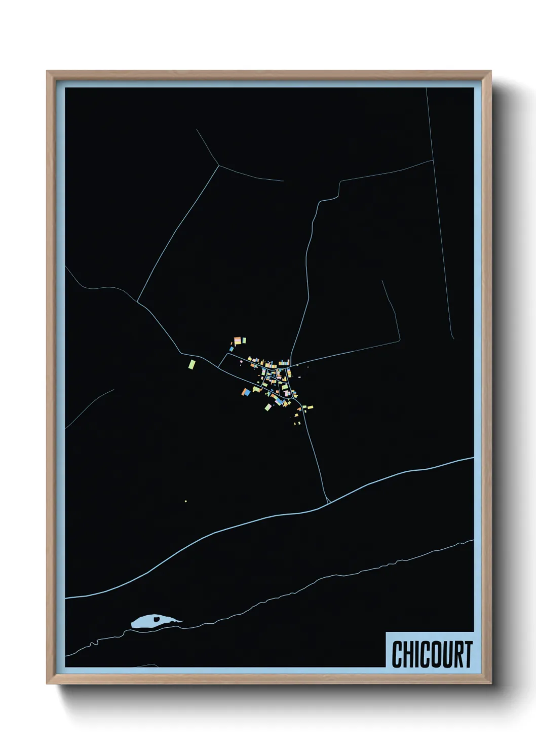 Une affiche de carte sur Chicourt