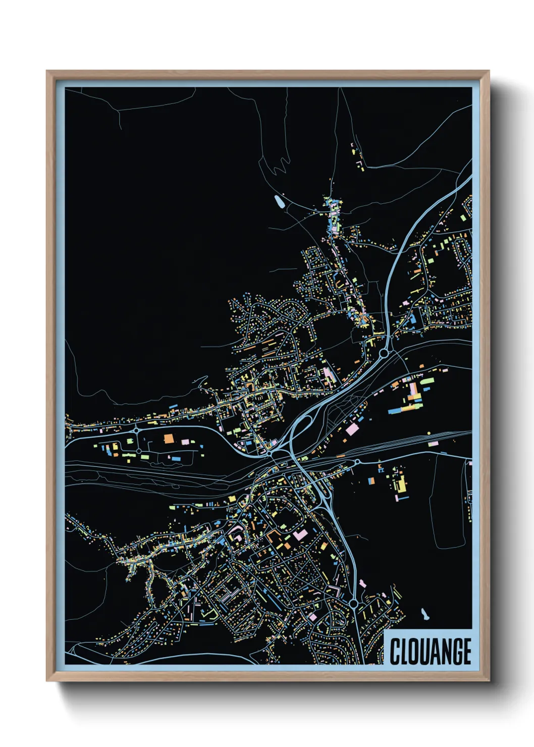 Une affiche de carte sur Clouange