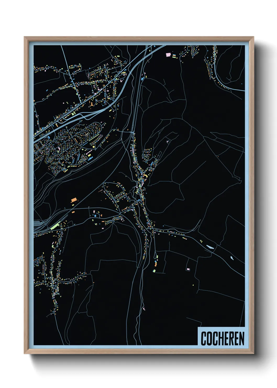 Une affiche de carte sur Cocheren