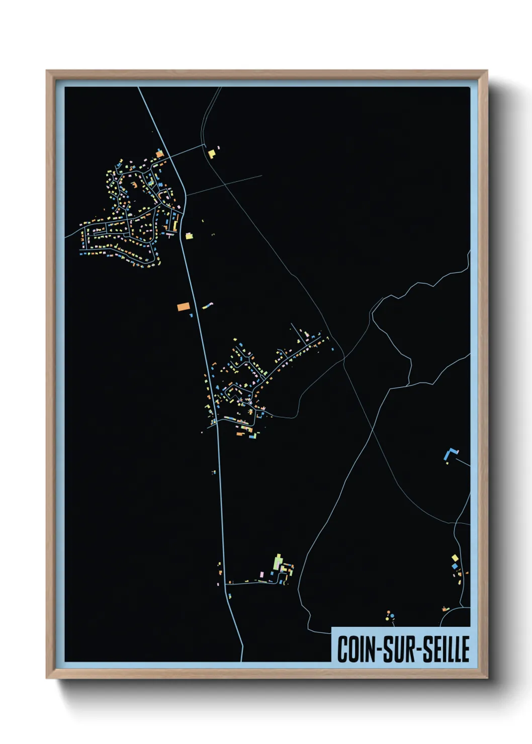 Une affiche de carte sur Coin-sur-Seille