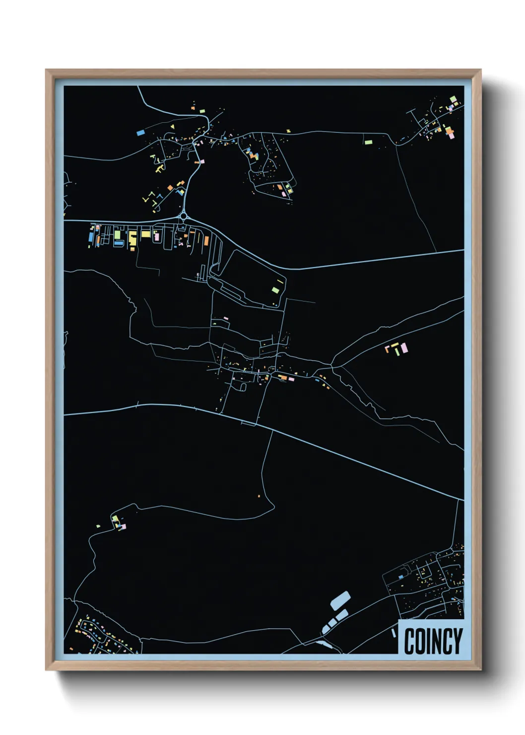 Une affiche de carte sur Coincy