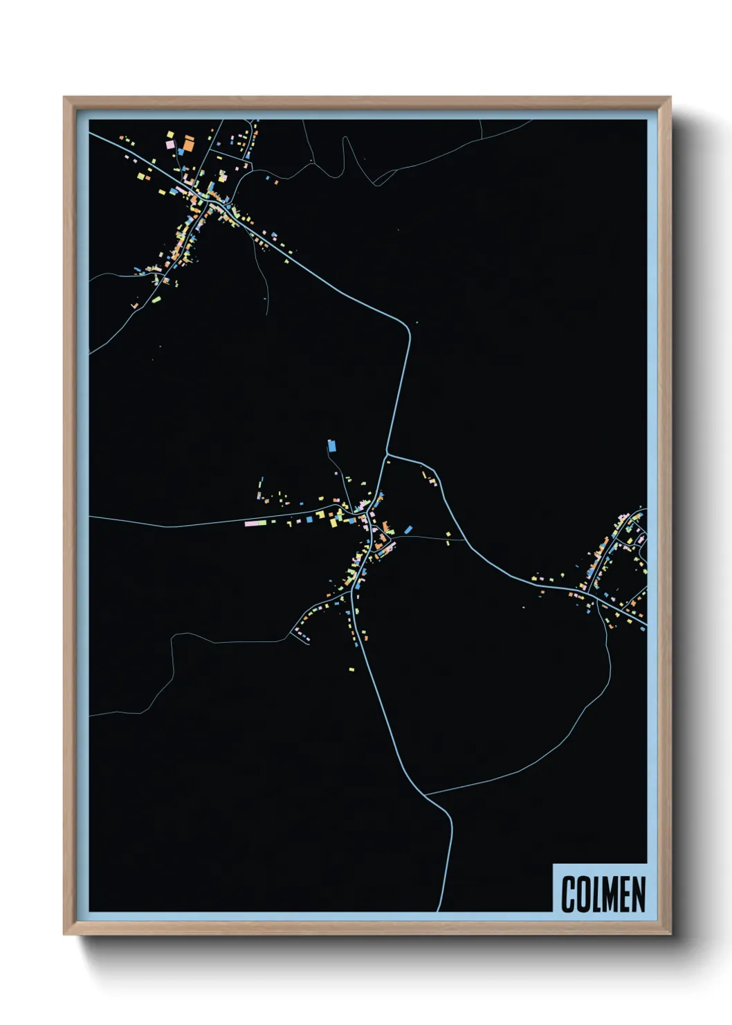 Une affiche de carte sur Colmen