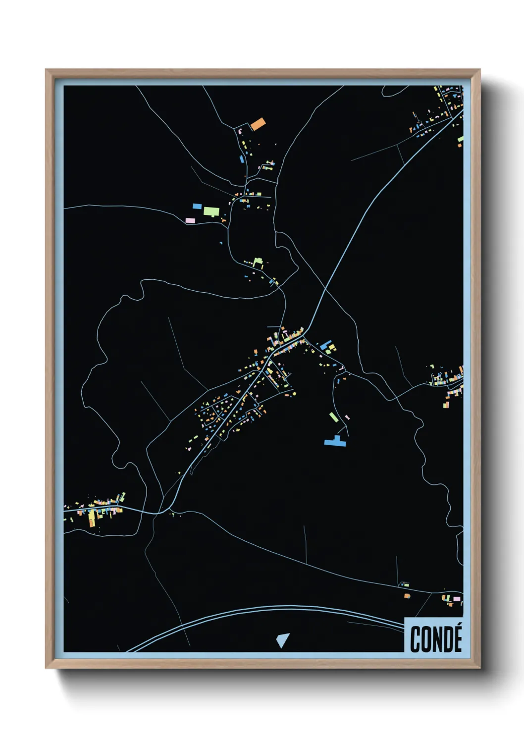 Une affiche de carte sur Condé