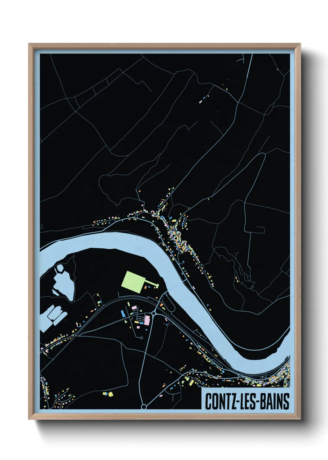 Une affiche de carte sur Contz-les-Bains