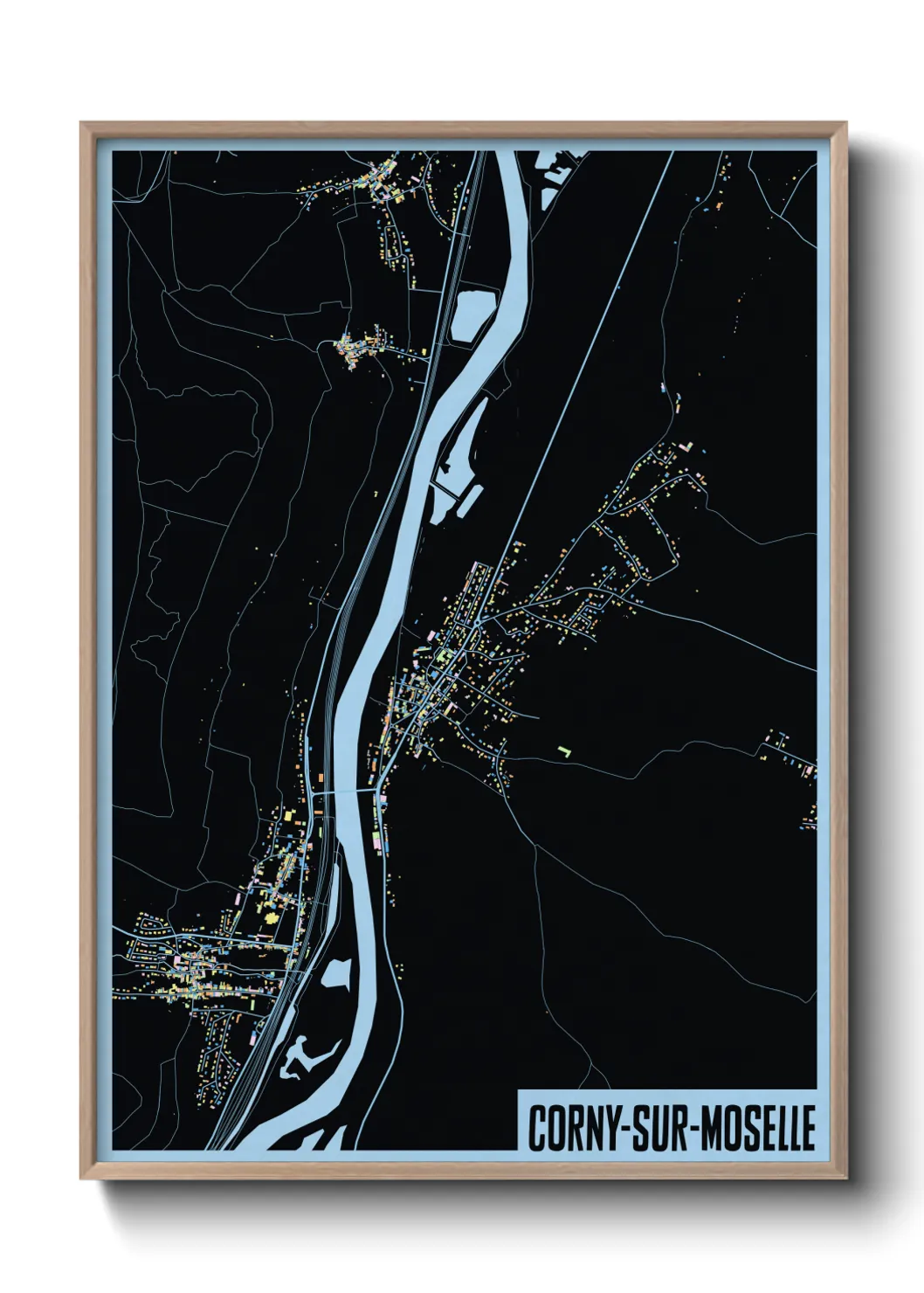 Une affiche de carte sur Corny-sur-Moselle