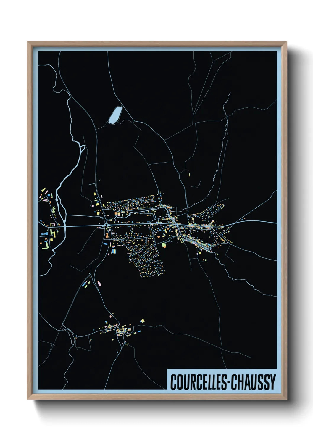 Un poster carteCourcelles-Chaussy