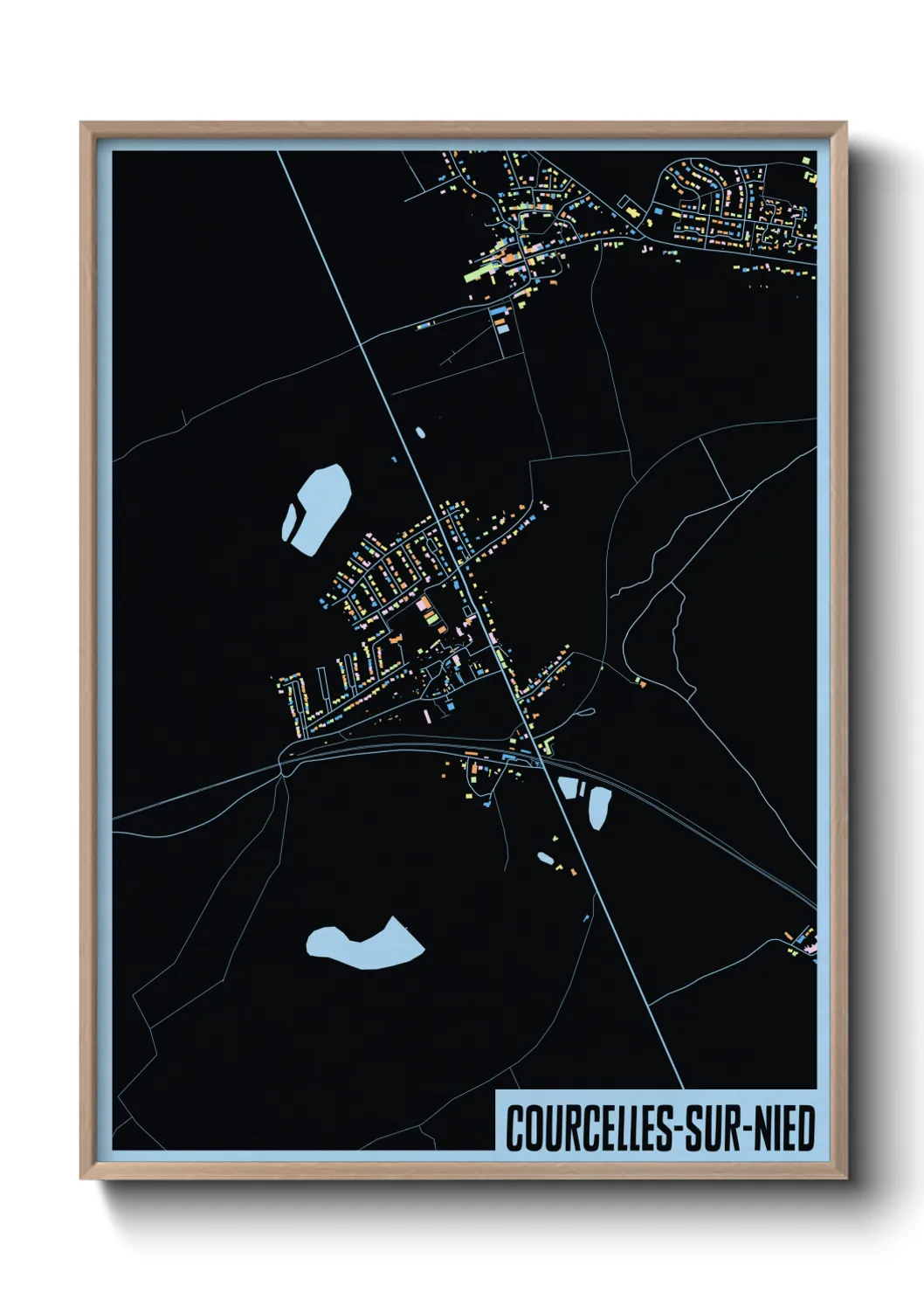 Un poster carteCourcelles-sur-Nied