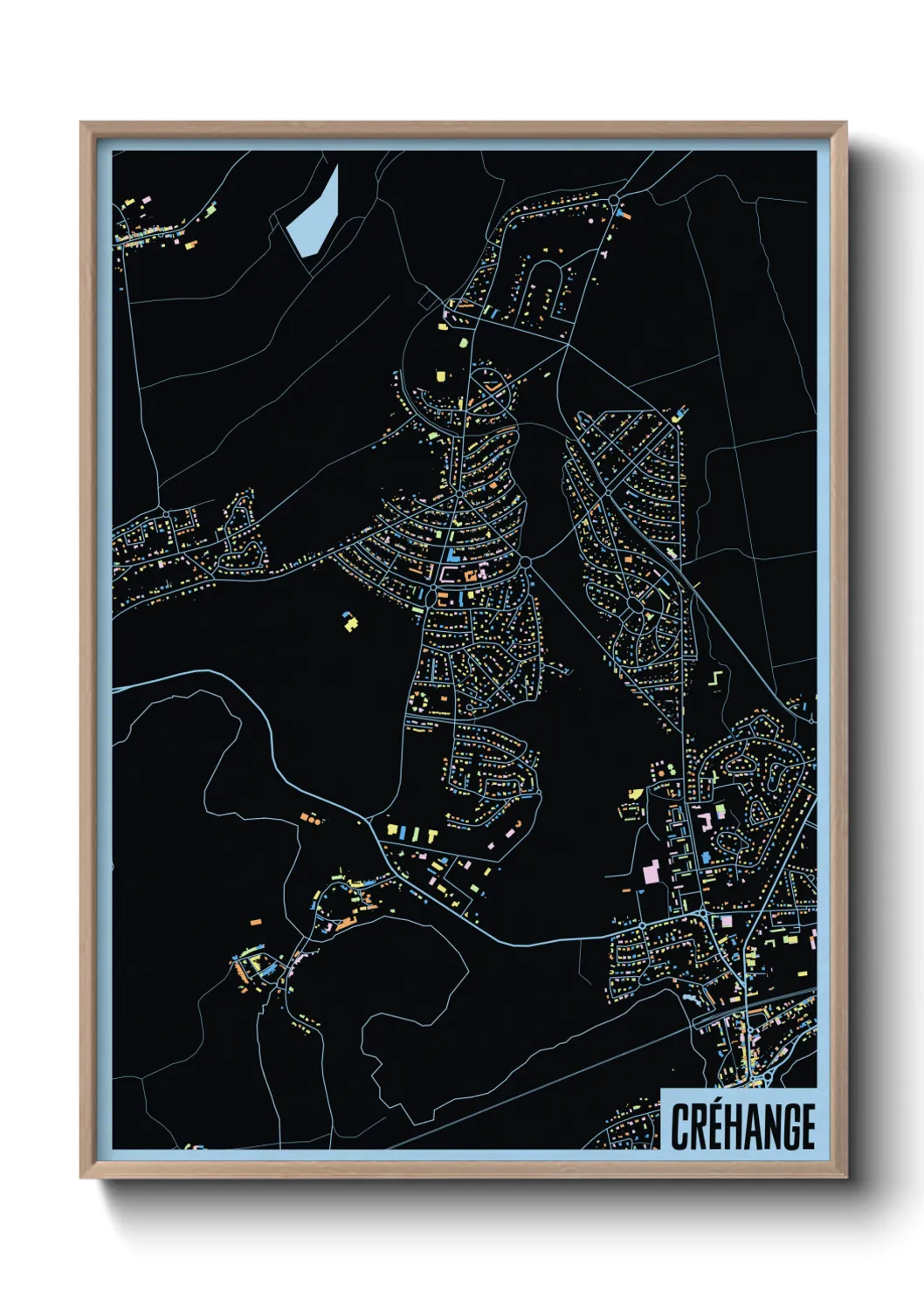 Une affiche de carte sur Créhange