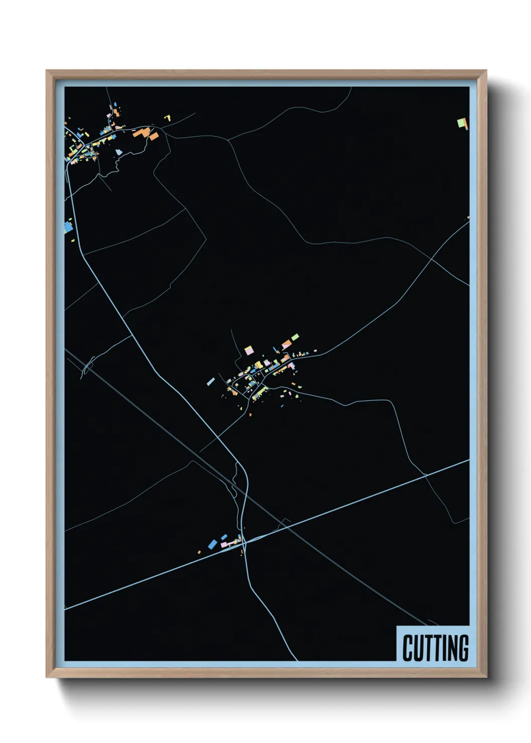 Une affiche de carte sur Cutting