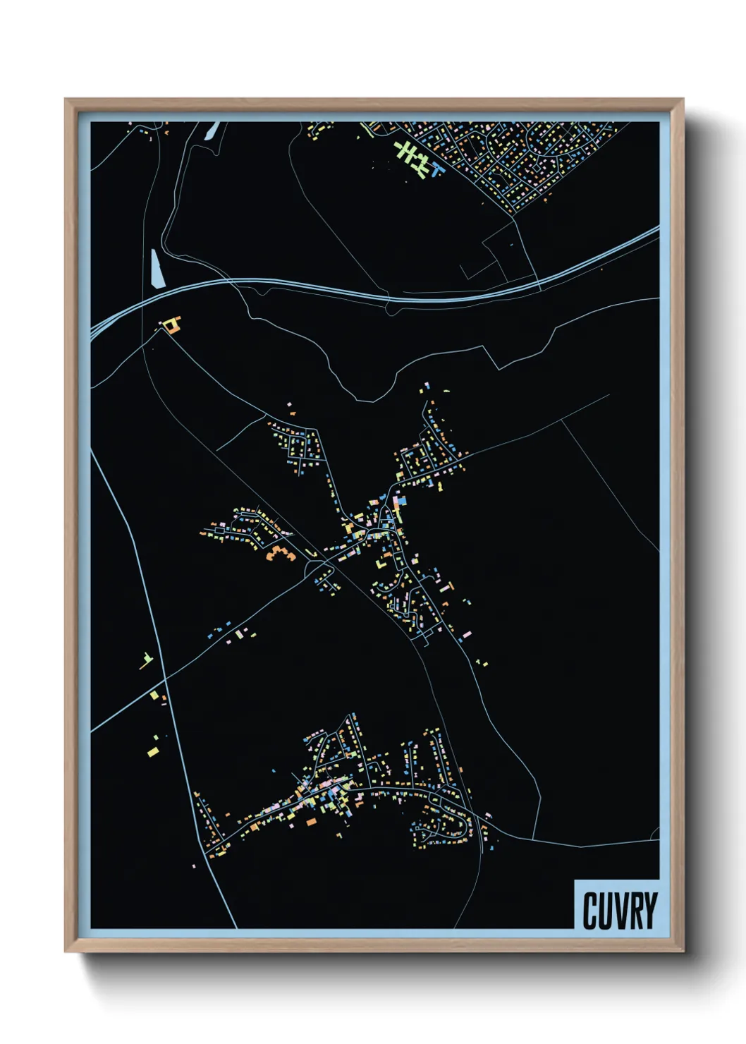 Une affiche de carte sur Cuvry