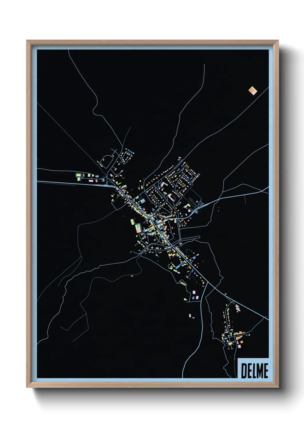 Une affiche de carte sur Delme