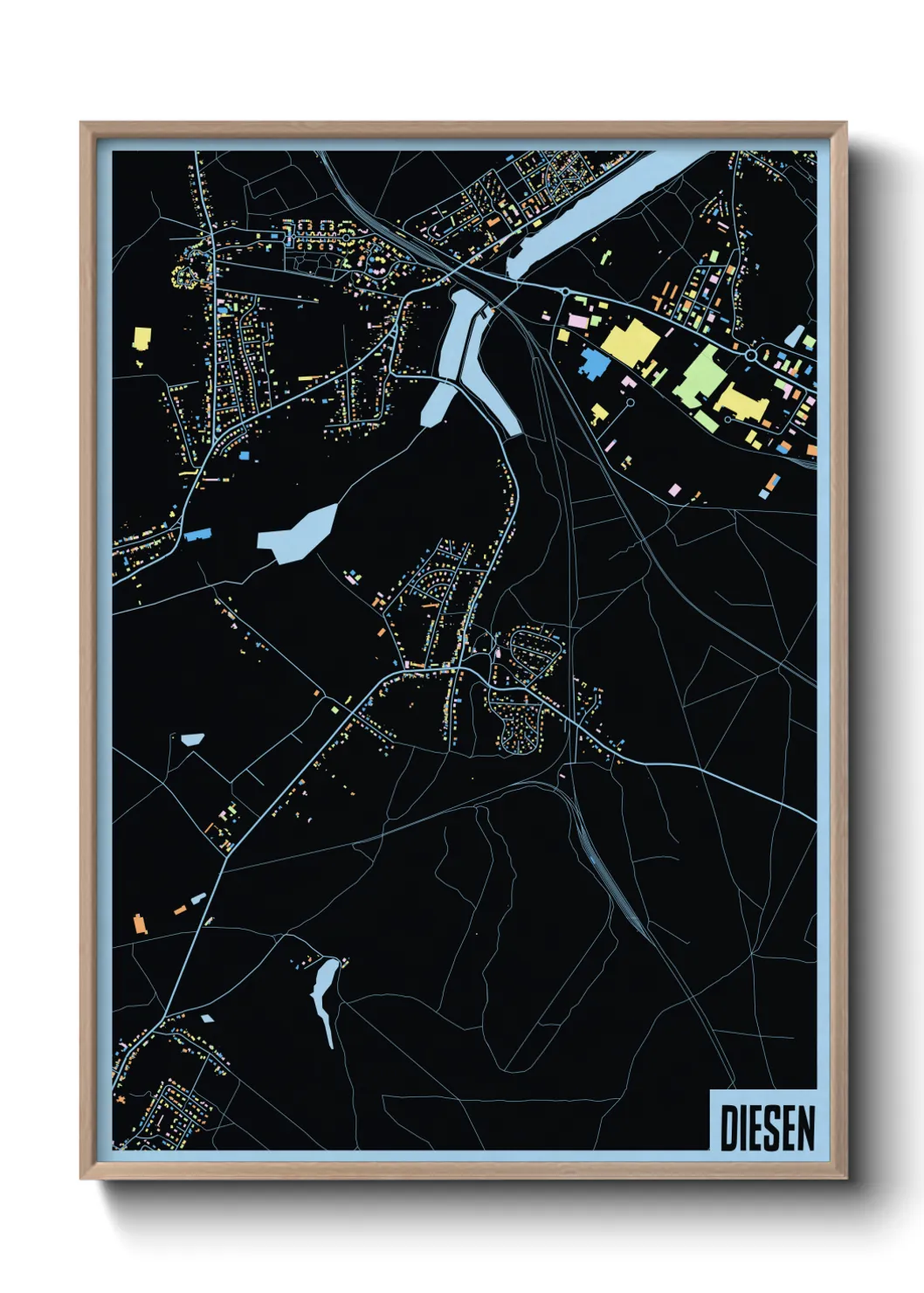 Une affiche de carte sur Diesen