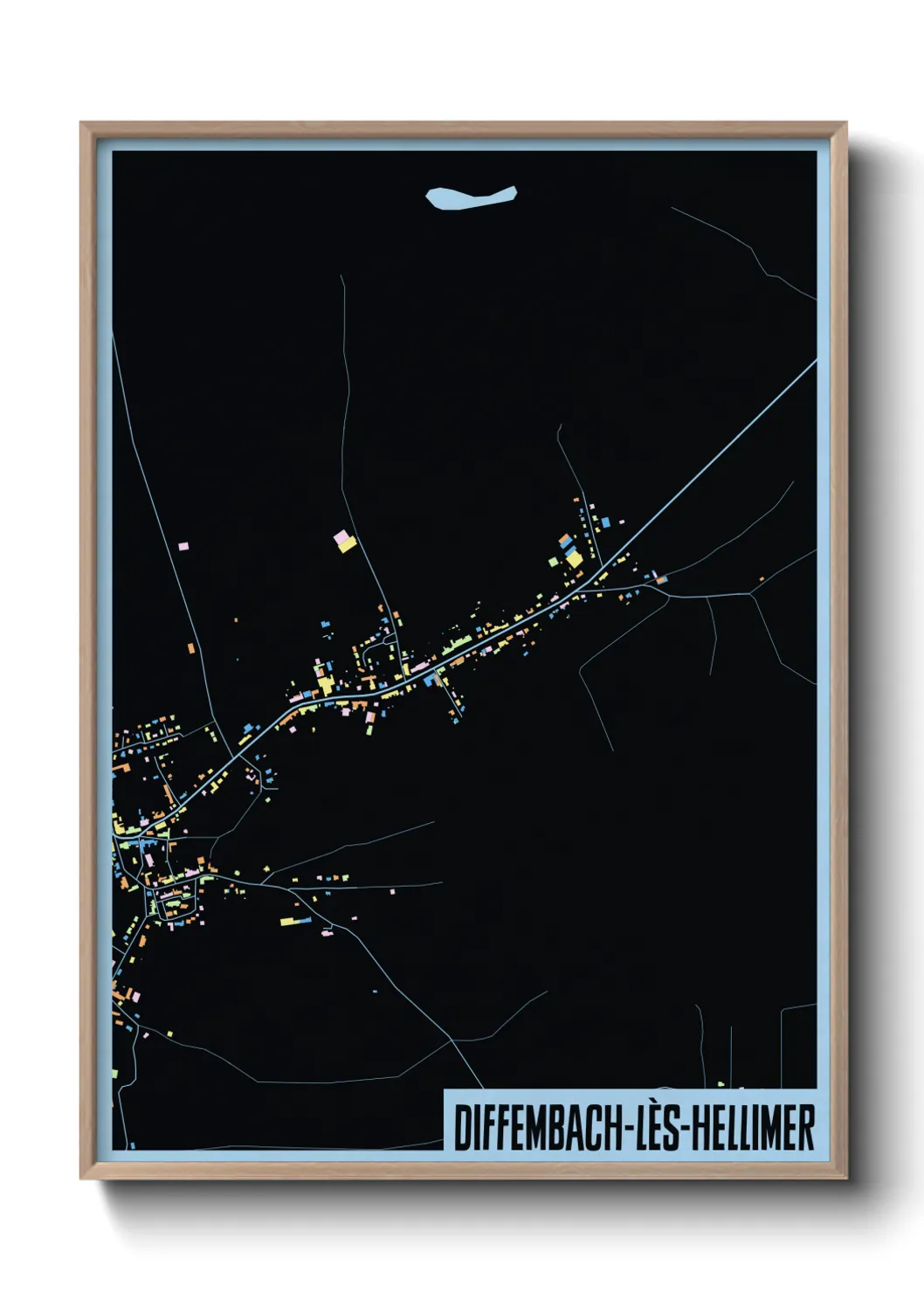 Une affiche de carte sur Diffembach-lès-Hellimer