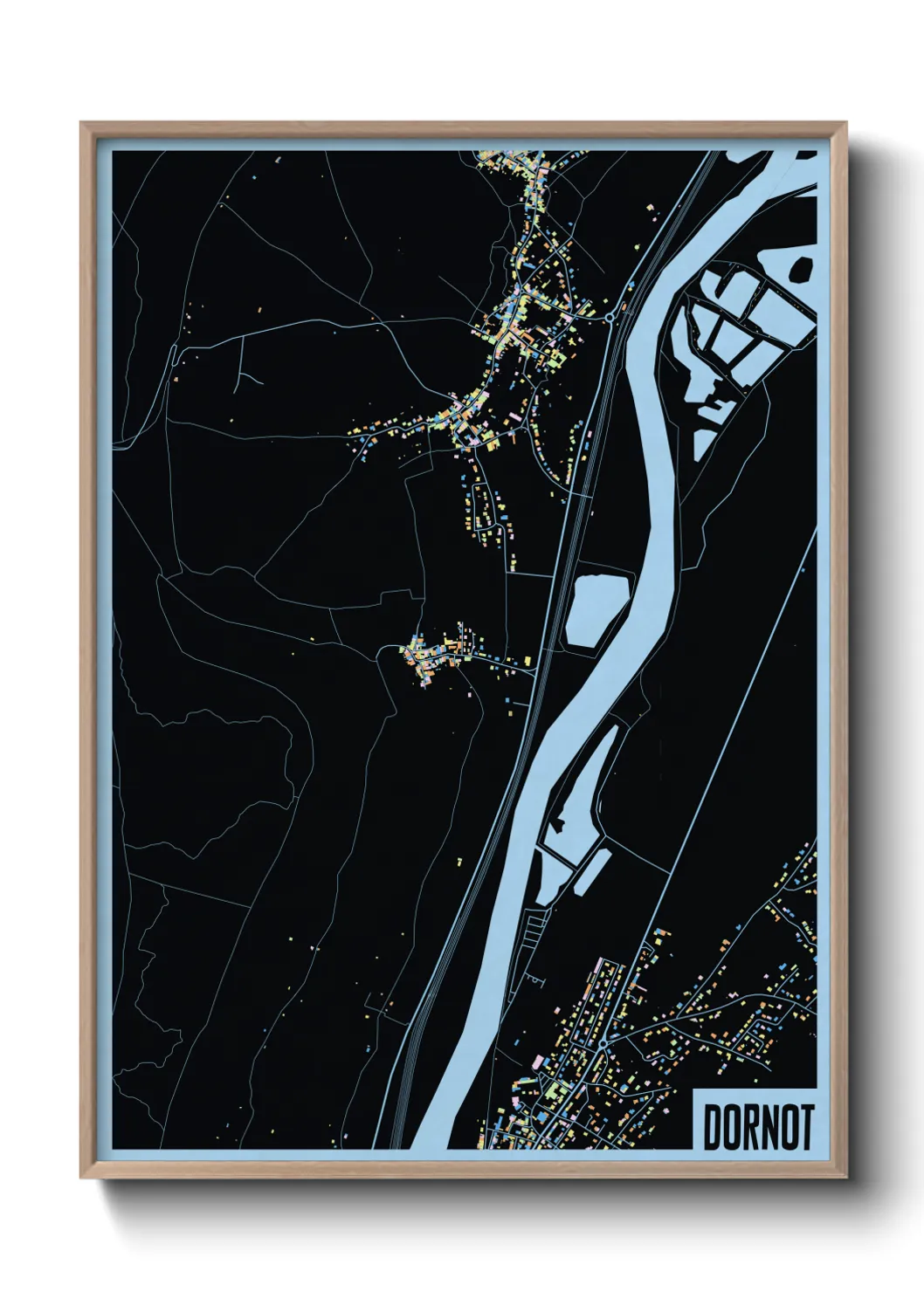 Une affiche de carte sur Dornot