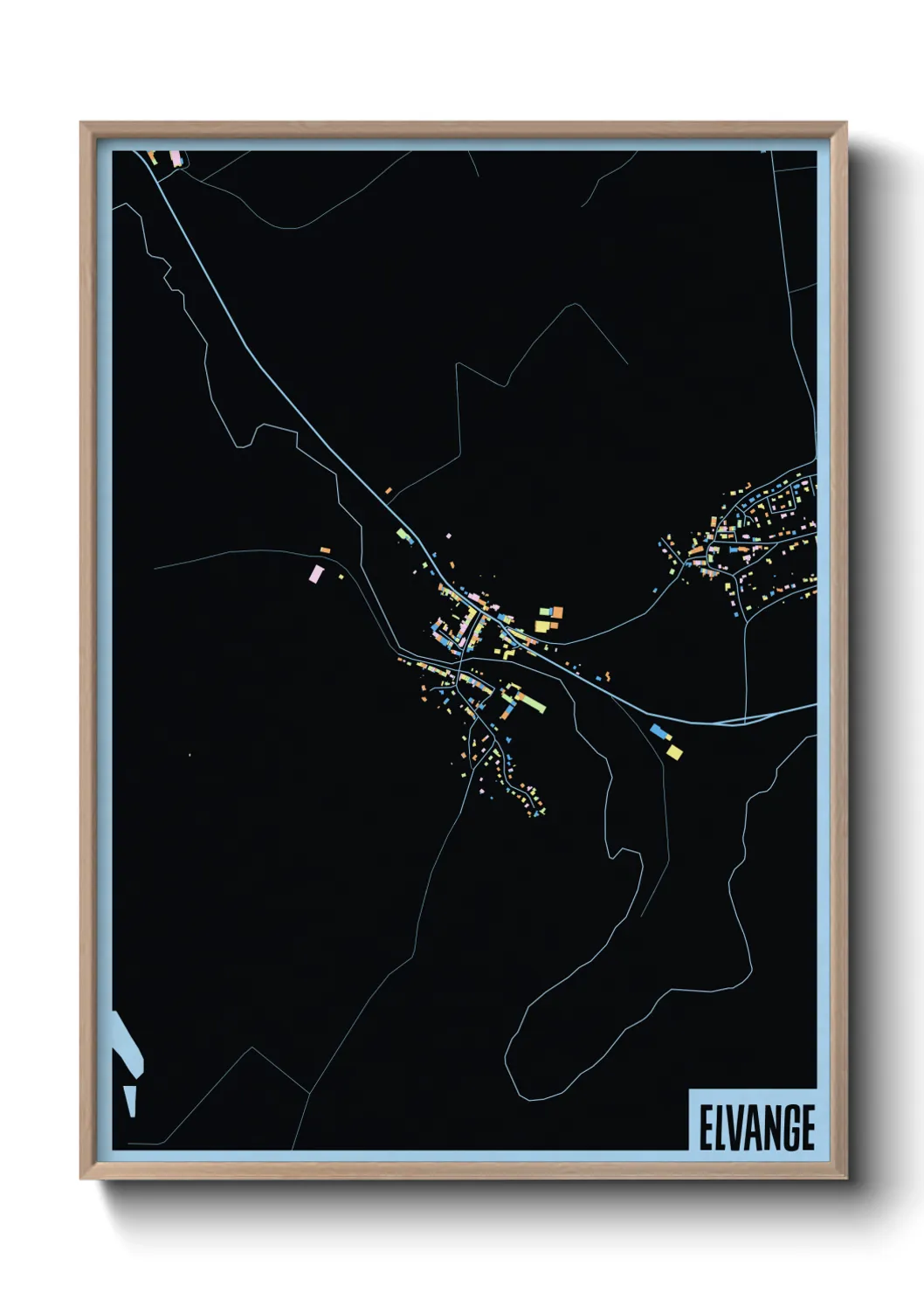 Une affiche de carte sur Elvange