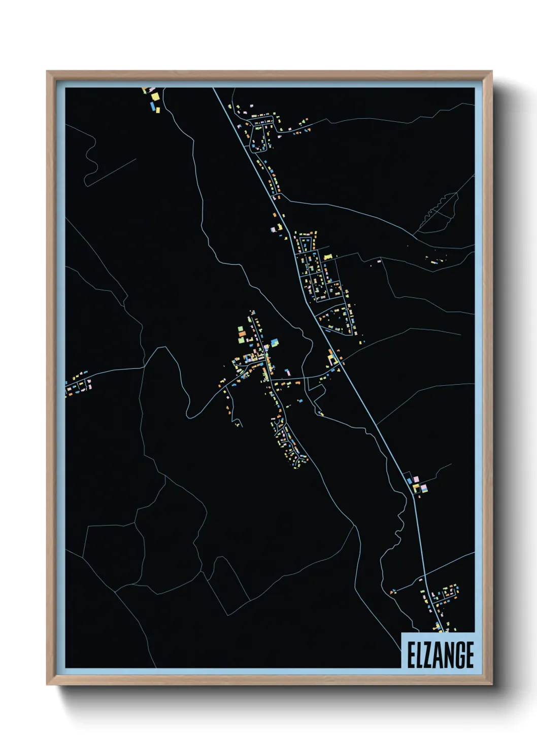 Une affiche de carte sur Elzange