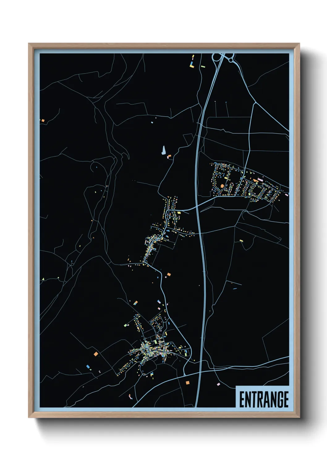 Une affiche de carte sur Entrange