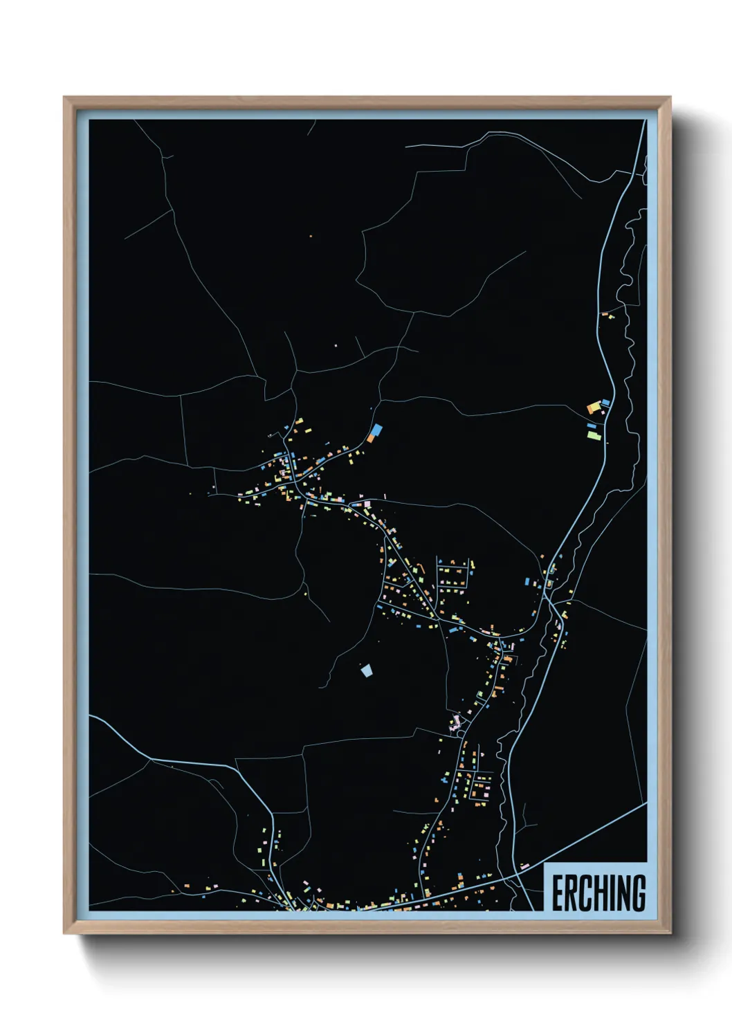 Une affiche de carte sur Erching