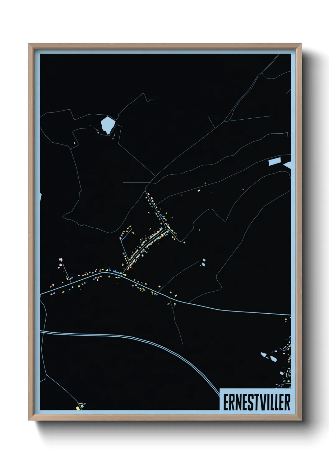 Une affiche de carte sur Ernestviller