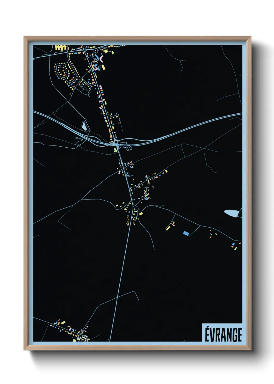 Une affiche de carte sur Évrange