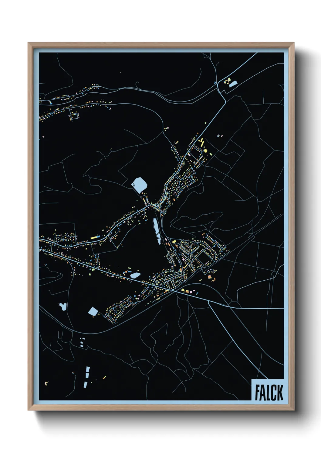 Une affiche de carte sur Falck