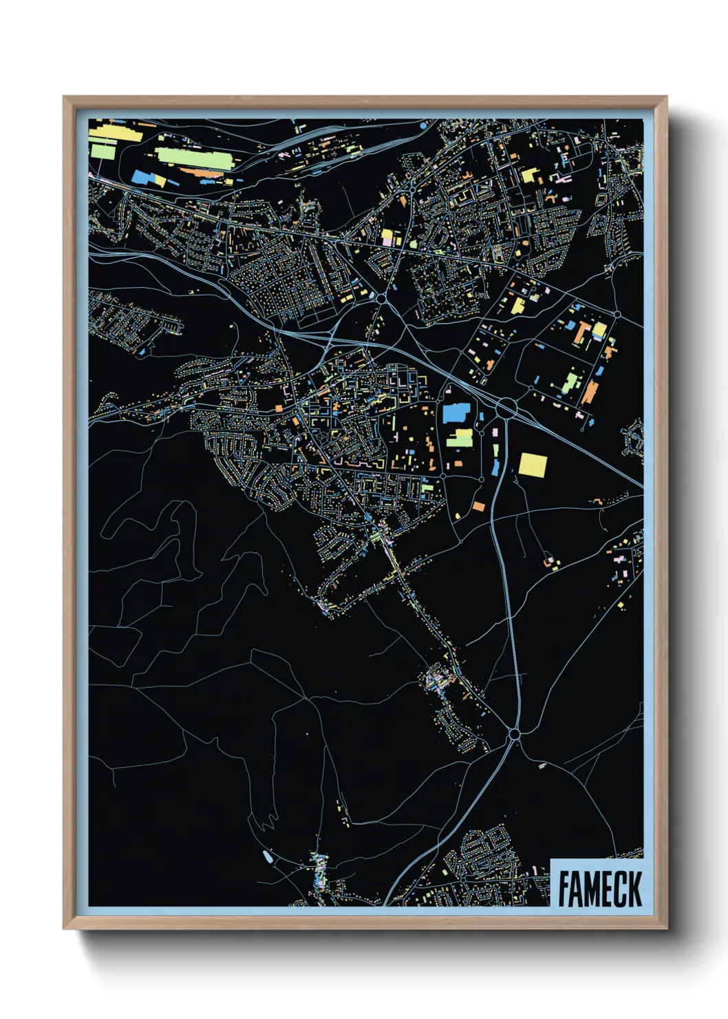 Une affiche de carte sur Fameck