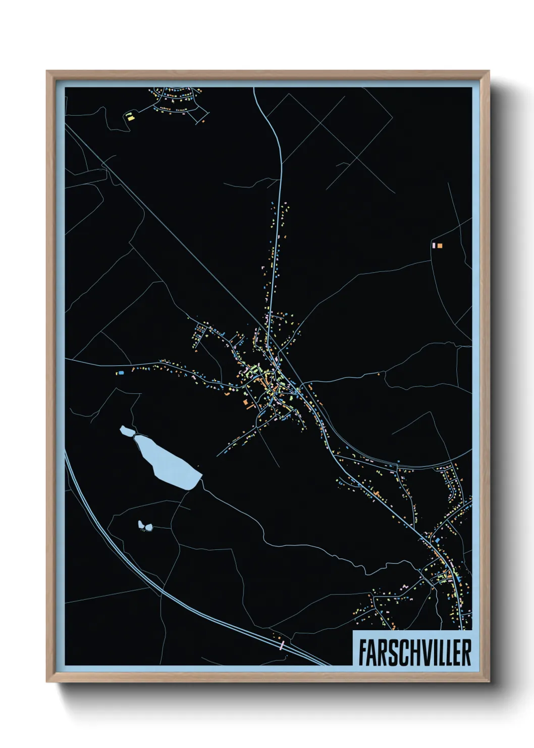 Une affiche de carte sur Farschviller