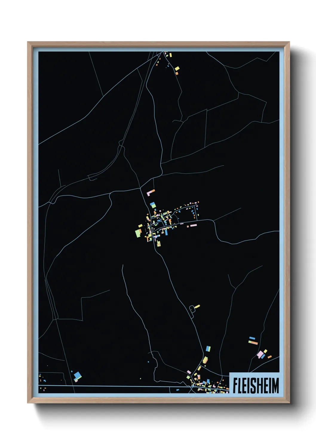 Une affiche de carte sur Fleisheim