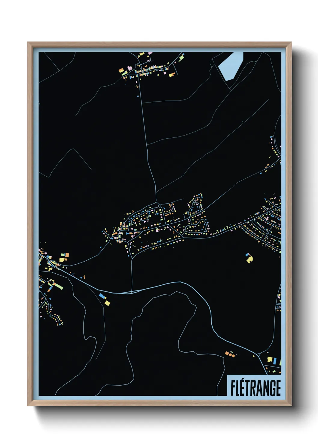 Une affiche de carte sur Flétrange