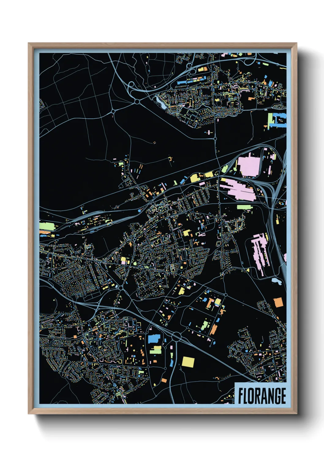 Une affiche de carte sur Florange