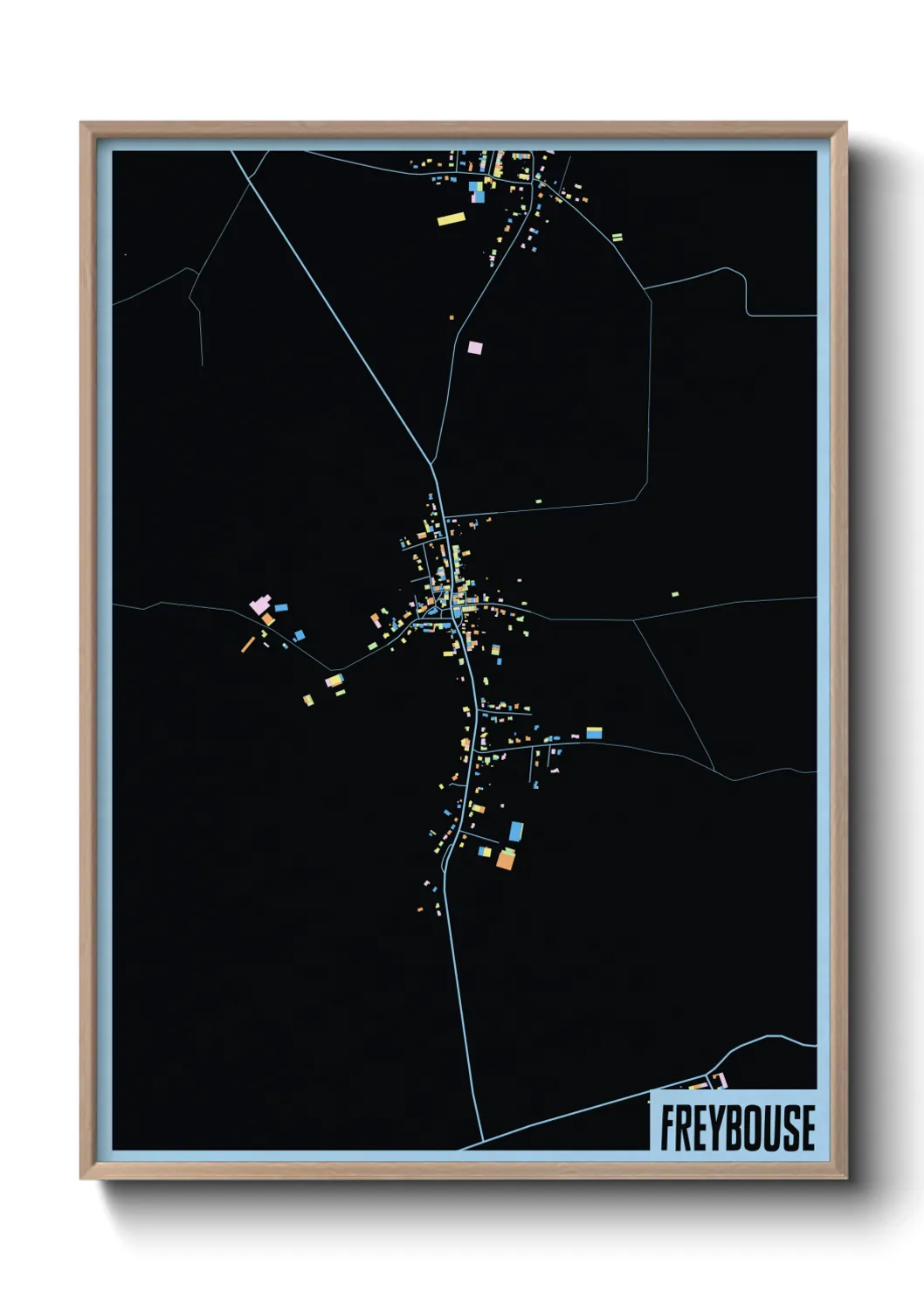 Une affiche de carte sur Freybouse