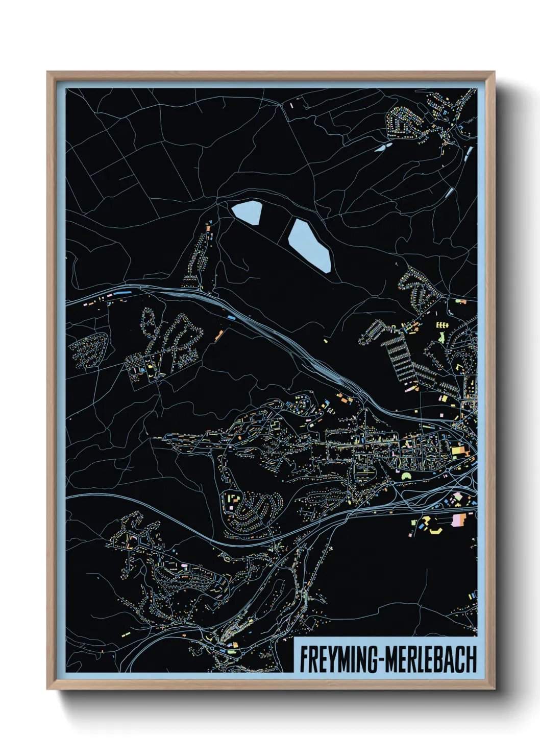 Une affiche de carte sur Freyming-Merlebach