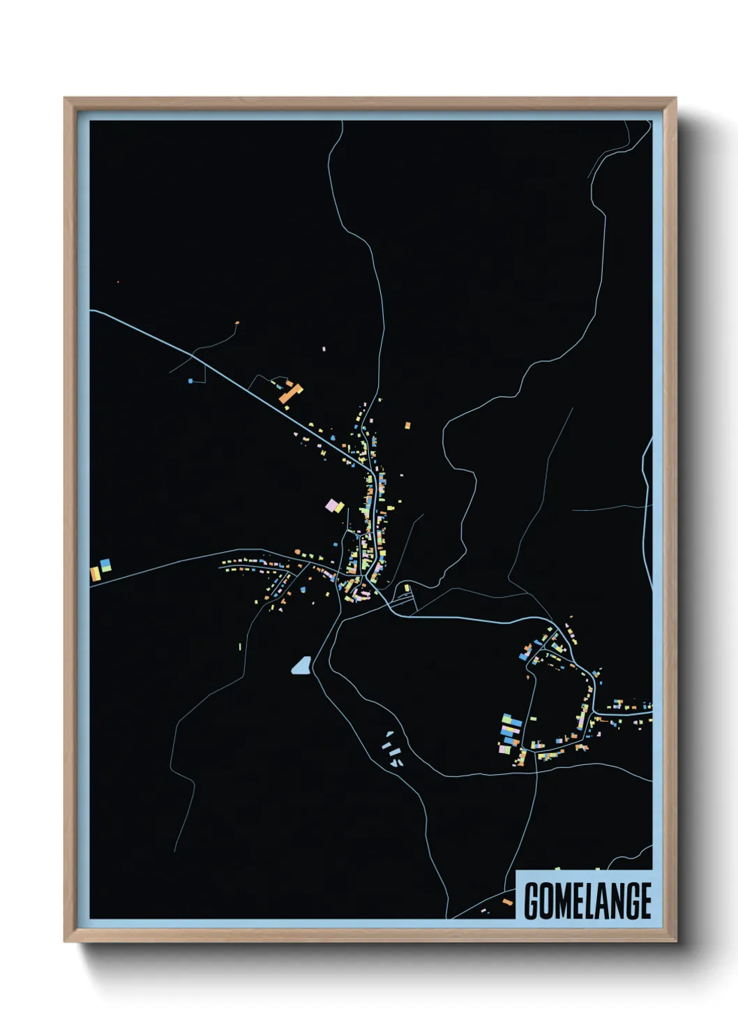 Une affiche de carte sur Gomelange