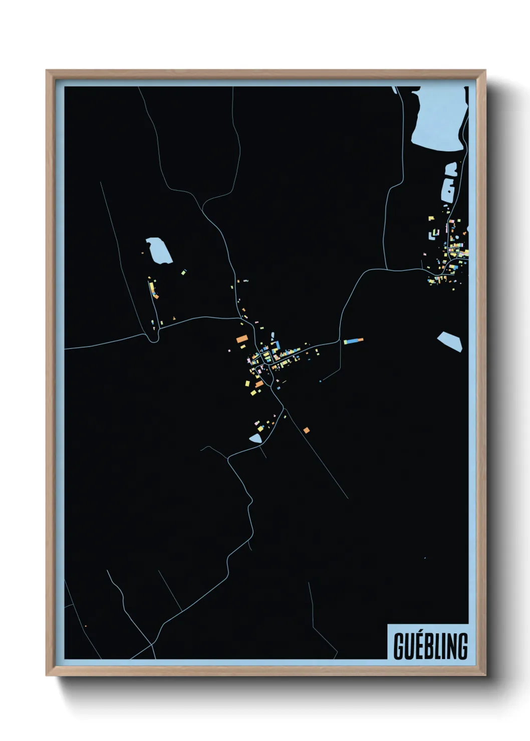 Une affiche de carte sur Guébling