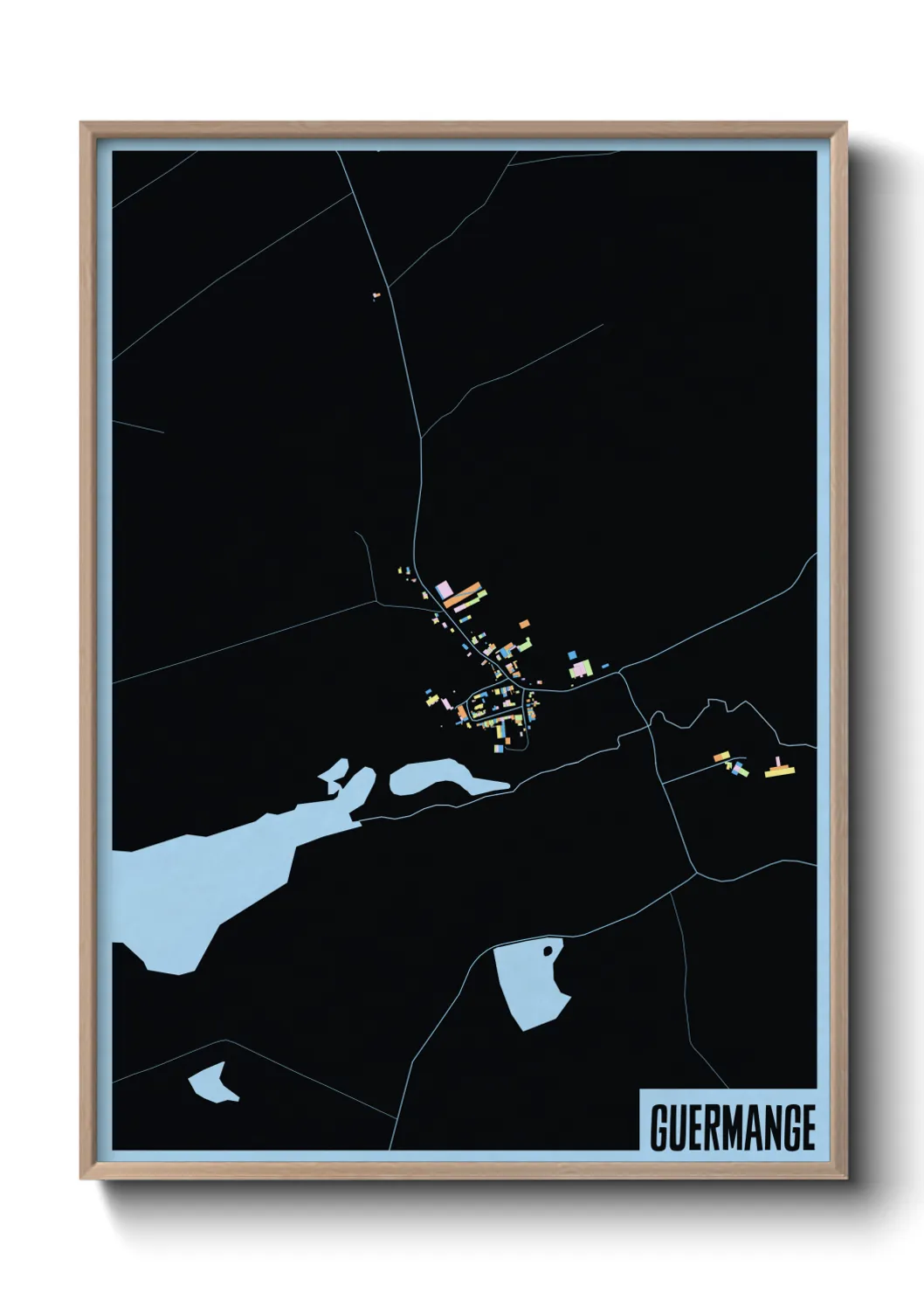 Une affiche de carte sur Guermange