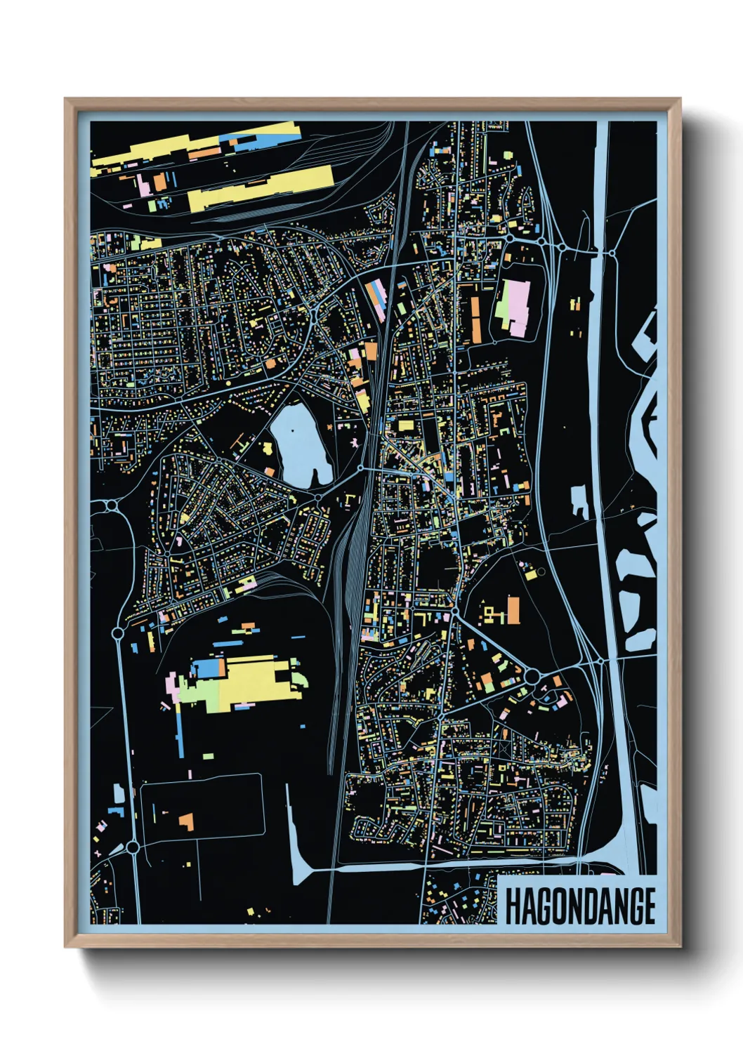 Une affiche de carte sur Hagondange