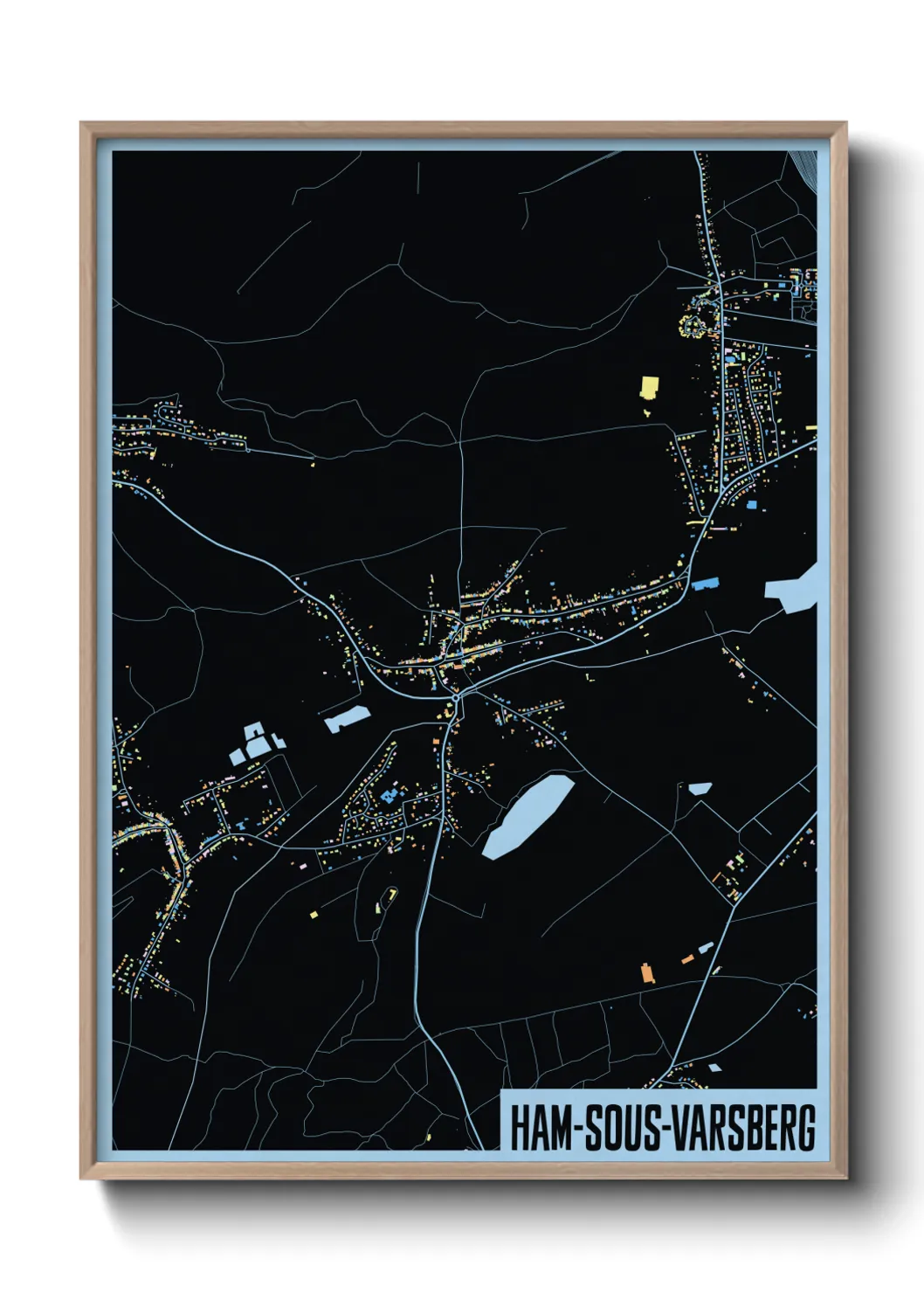 Une affiche de carte sur Ham-sous-Varsberg