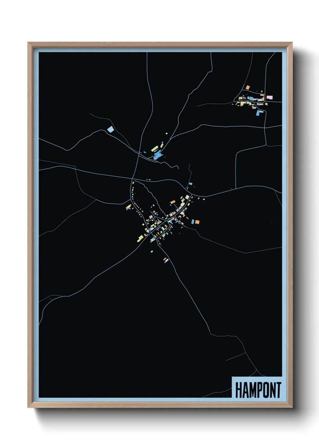 Une affiche de carte sur Hampont