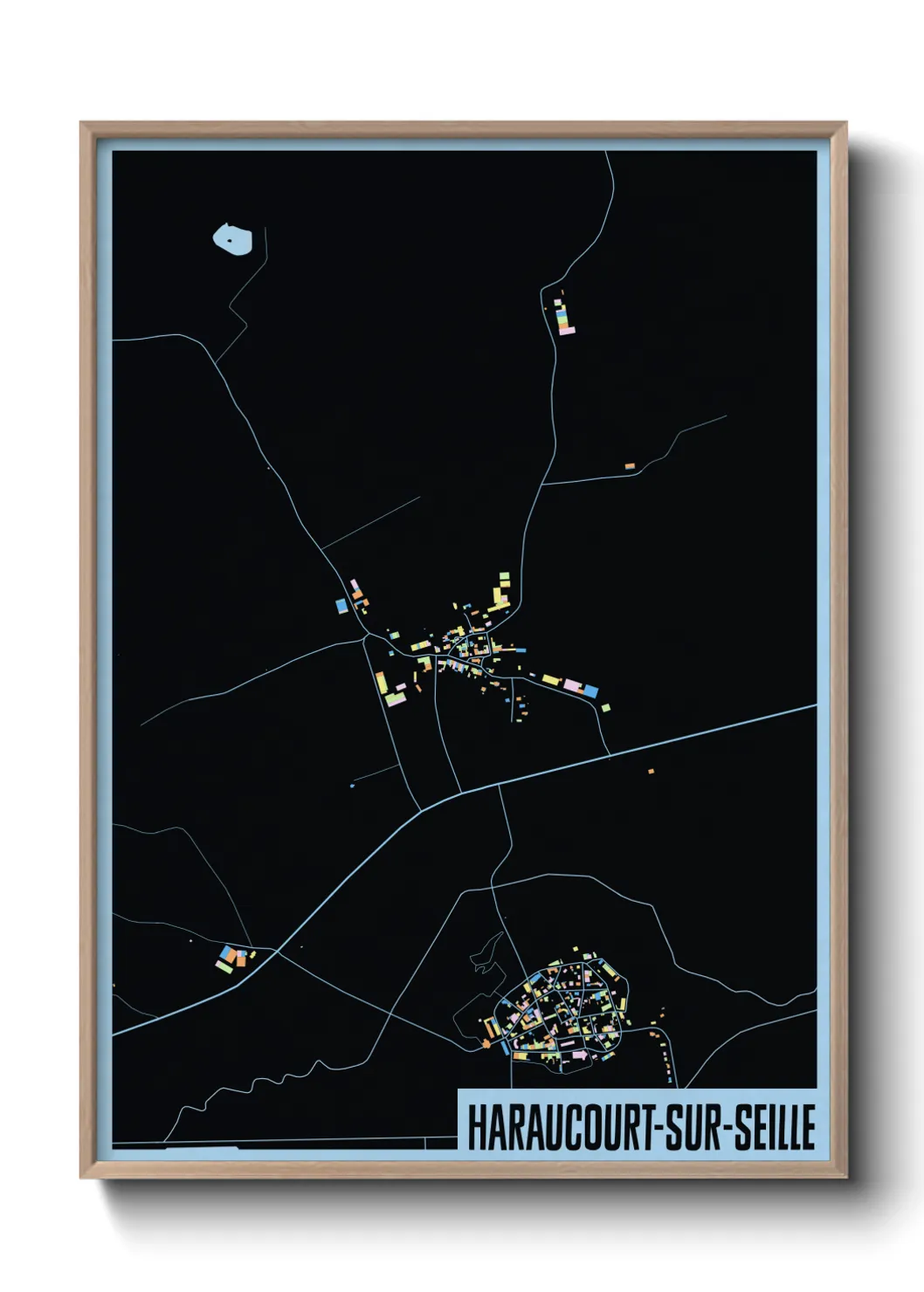 Une affiche de carte sur Haraucourt-sur-Seille