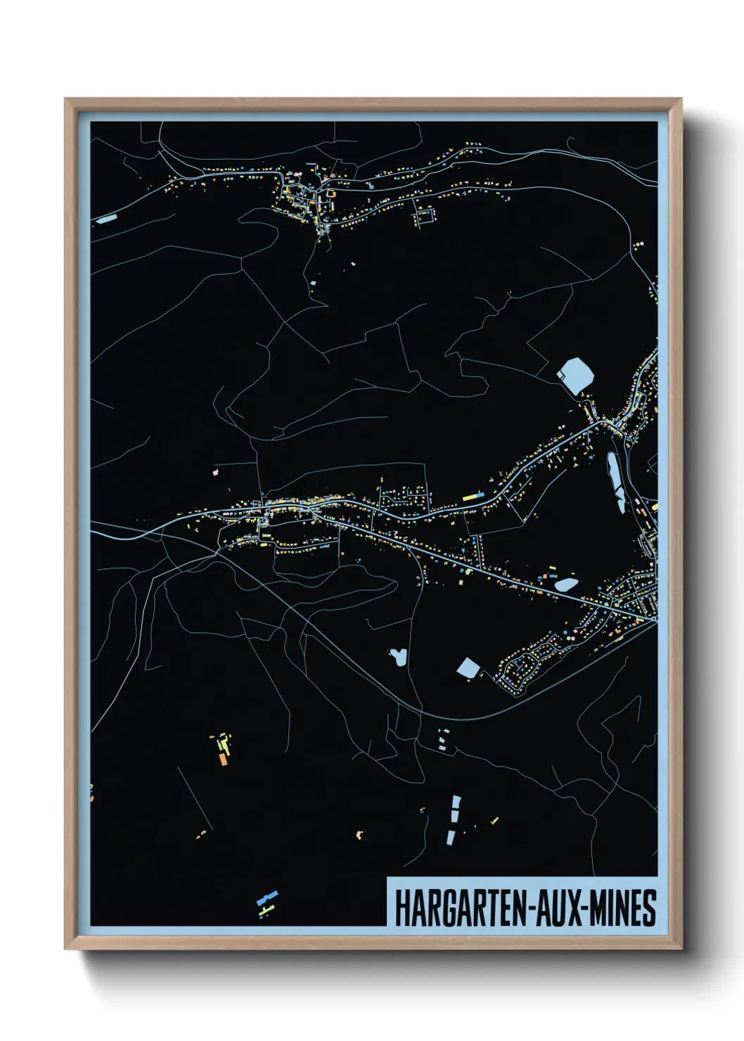 Une affiche de carte sur Hargarten-aux-Mines