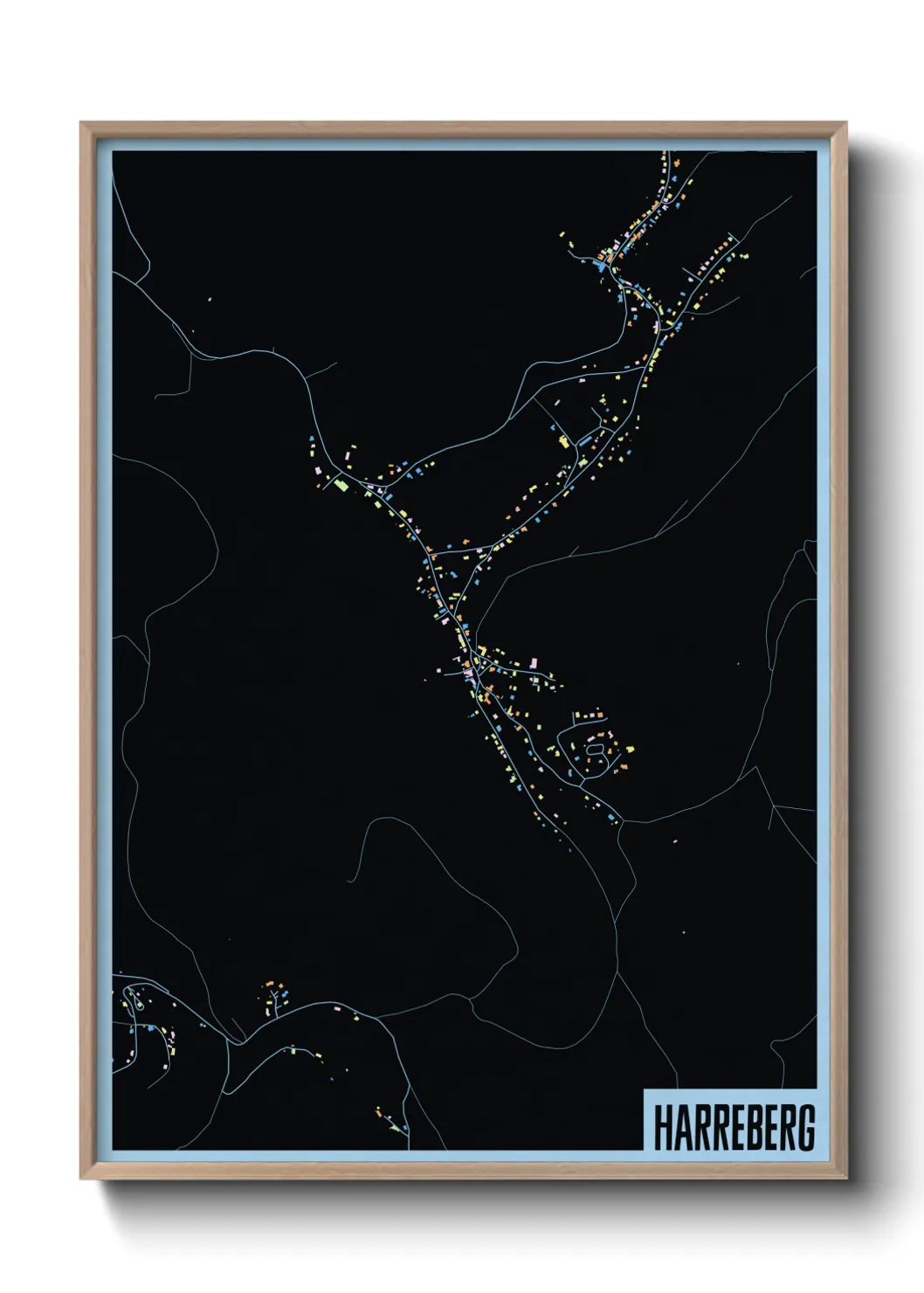 Une affiche de carte sur Harreberg