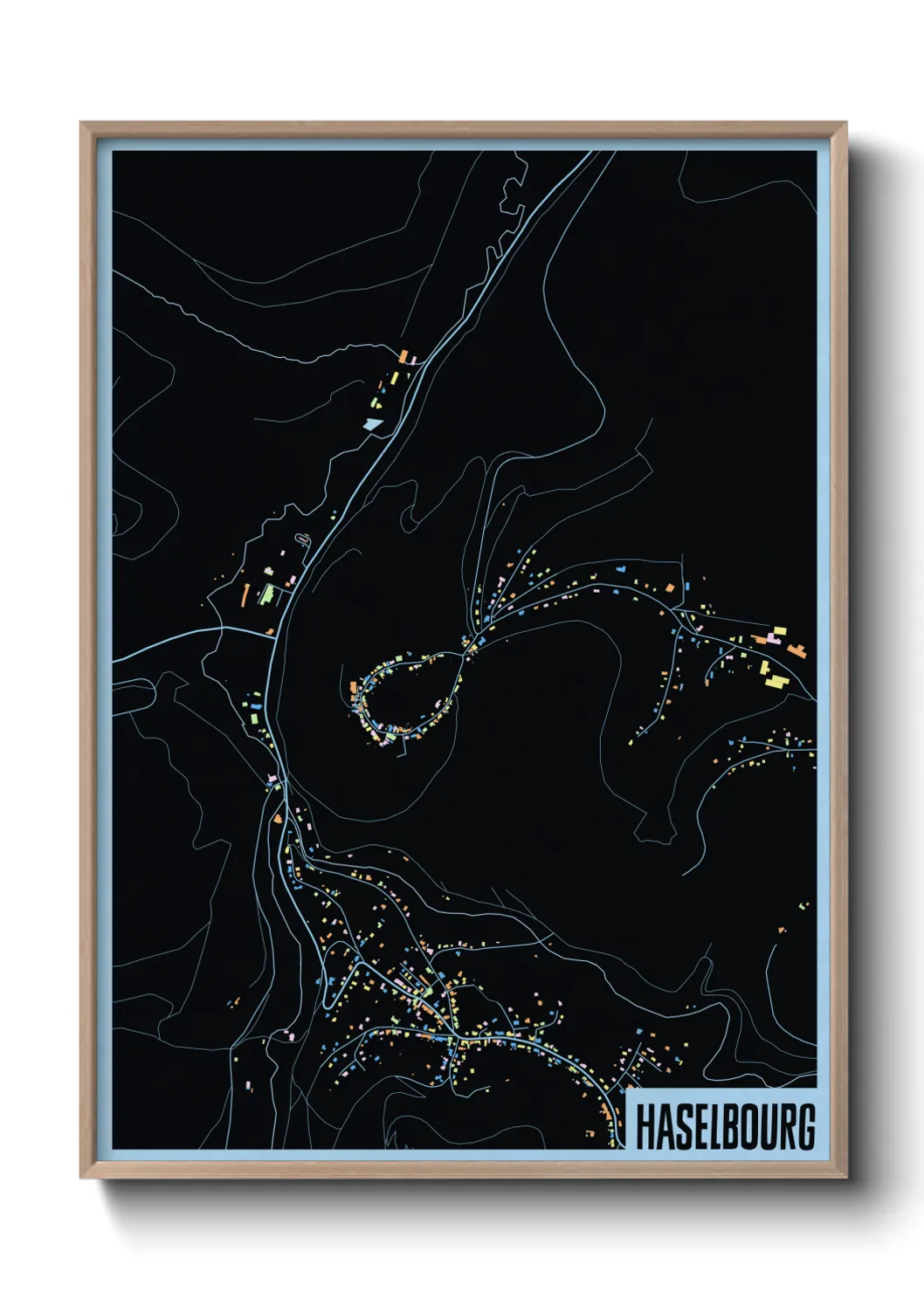 Une affiche de carte sur Haselbourg