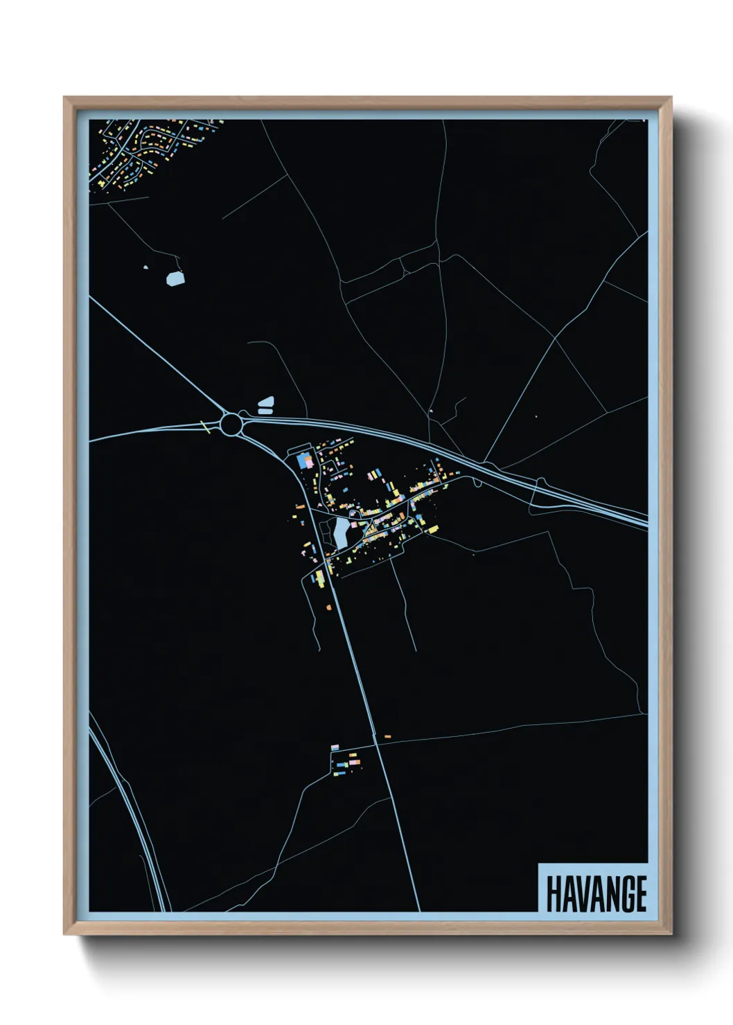 Une affiche de carte sur Havange