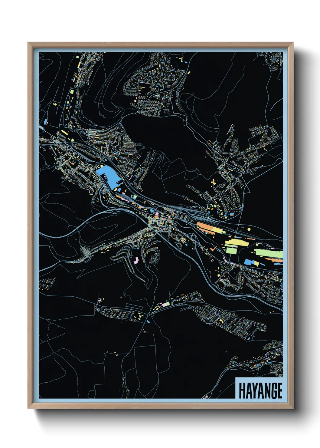 Une affiche de carte sur Hayange