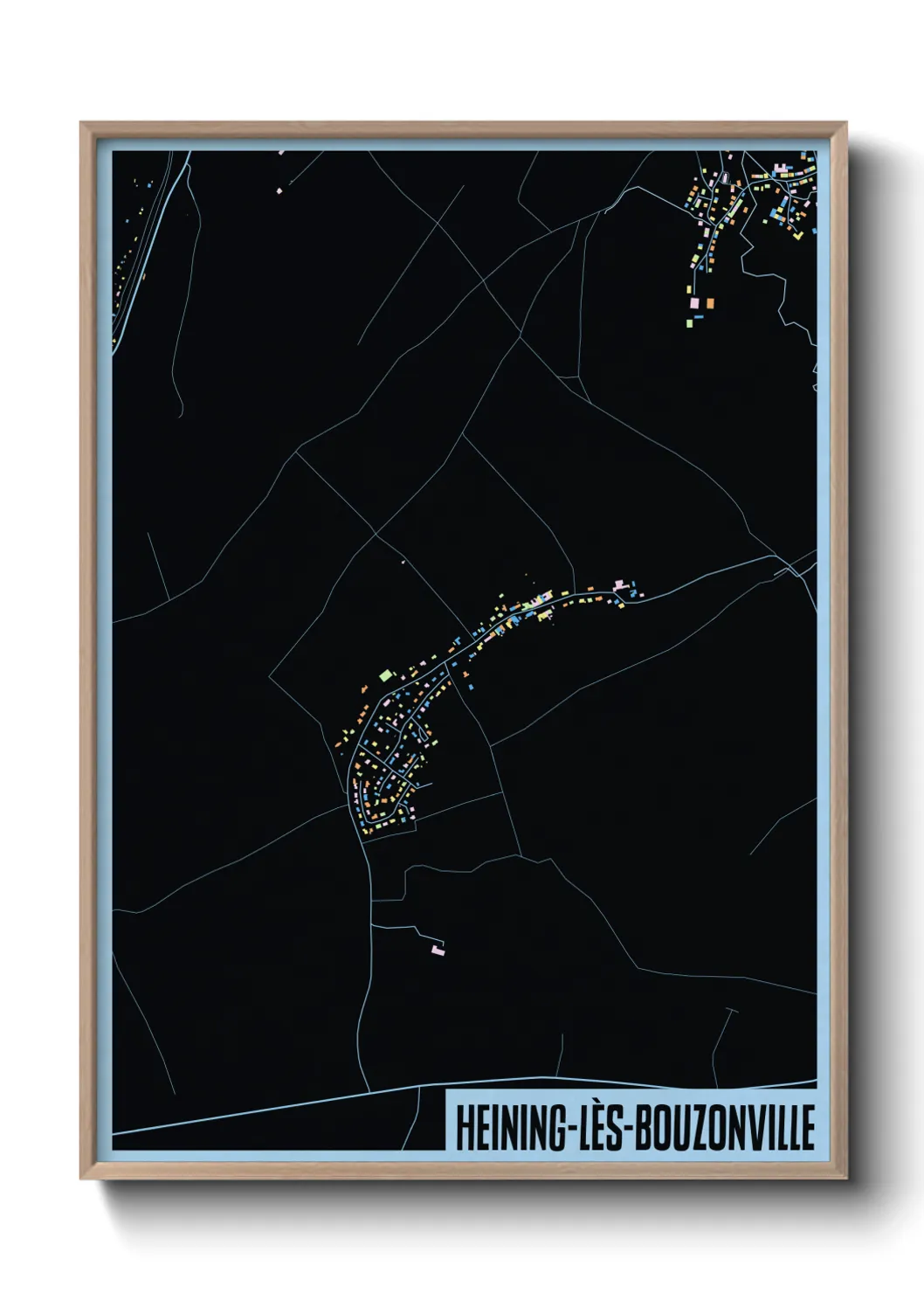 Une affiche de carte sur Heining-lès-Bouzonville