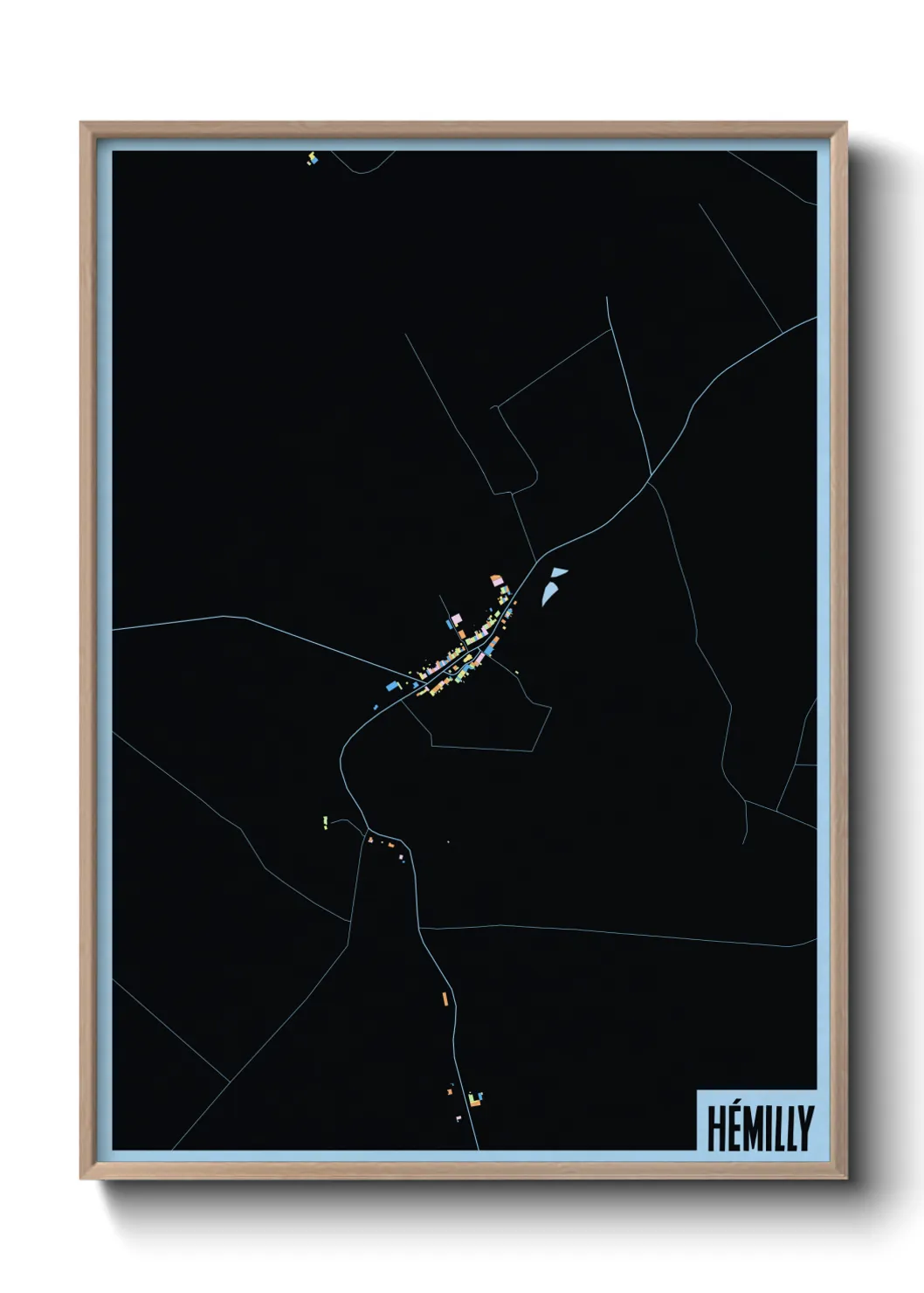 Une affiche de carte sur Hémilly