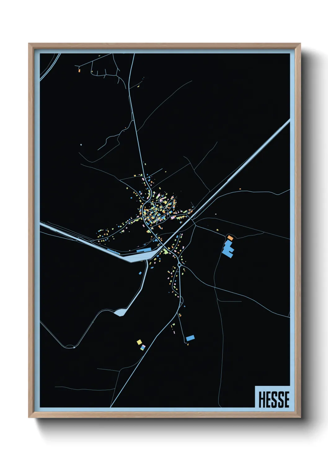 Une affiche de carte sur Hesse